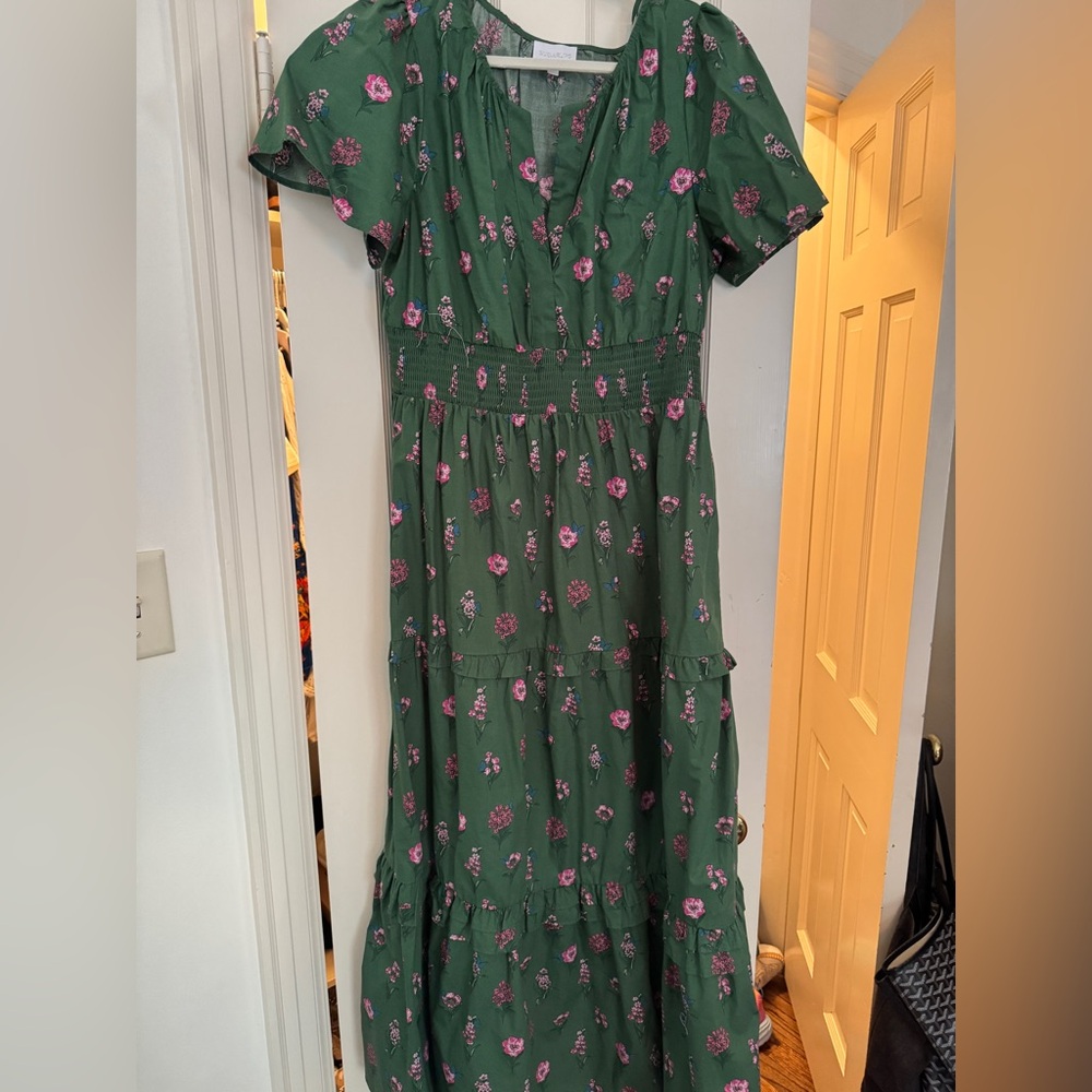 Sugarlips Green and Pink Floral Maxi Dress